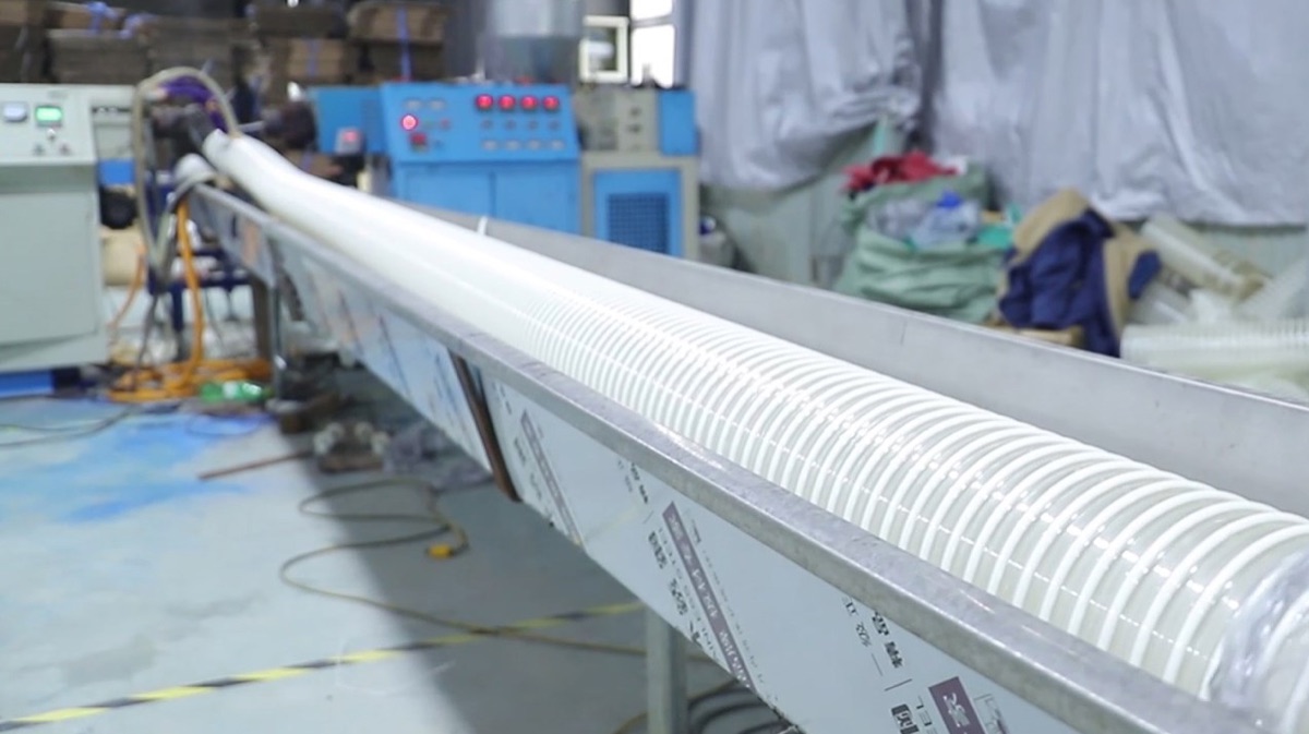 PVC duct extrusion production line — automated manufacturing