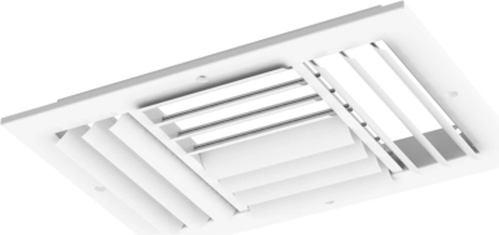 Aluminum Curved-Blade, 2-way Register, No damper